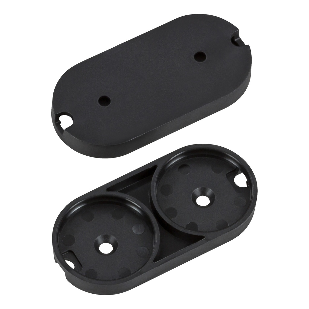 [6060-SC30] QuickClick Basisteil 'Oval' z. Schrauben, | schwarz | 32 x 62 mm | (20 Stk.)