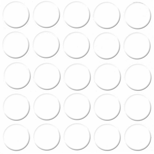 Selbstklebende Abdeckkappen f. Möbel - Ø 14 mm | Dekor: "Weiß-kalt" (25 Stk.)