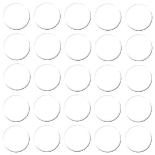 [250322V-D14] Selbstklebende Abdeckkappen f. Möbel - Ø 14 mm | Dekor: "Kristallweiß" (25 Stk.)