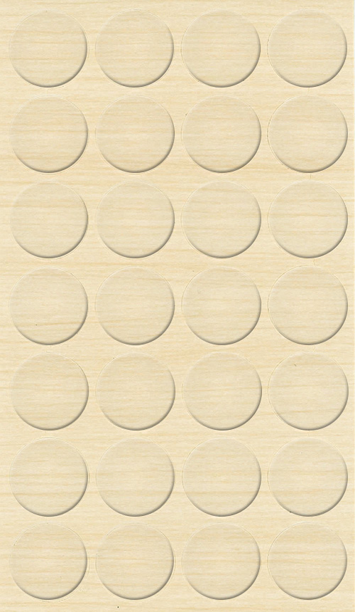 Selbstklebende Abdeckkappen f. Möbel - Ø 20 mm | Dekor: "Birke Mainau" (28 Stk.)