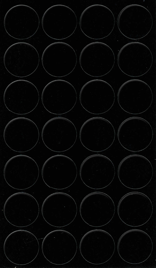 Selbstklebende Abdeckkappen f. Möbel - Ø 20 mm | Dekor: "Schwarz-Lamm" (28 Stk.)