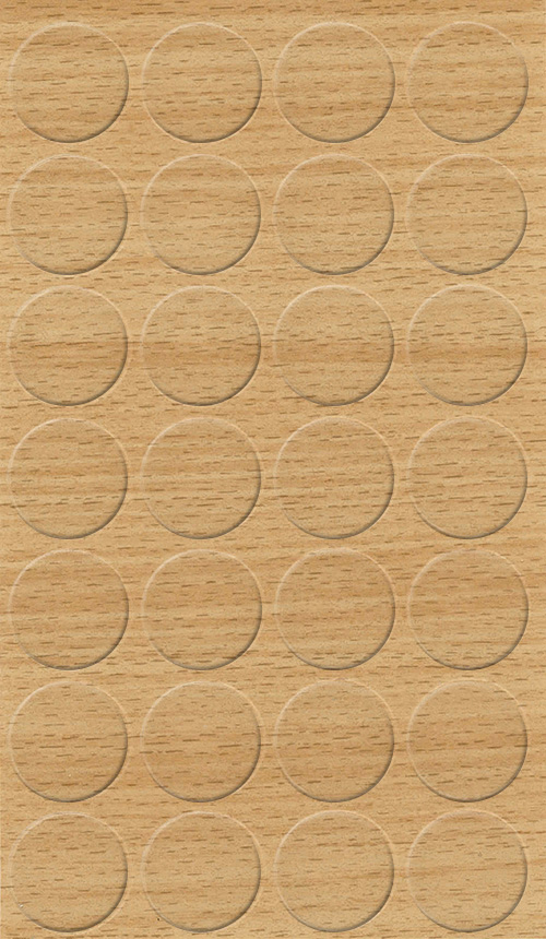 Selbstklebende Abdeckkappen f. Möbel - Ø 20 mm | Dekor: "Buche Ellmau / Samerberg" (28 Stk.)