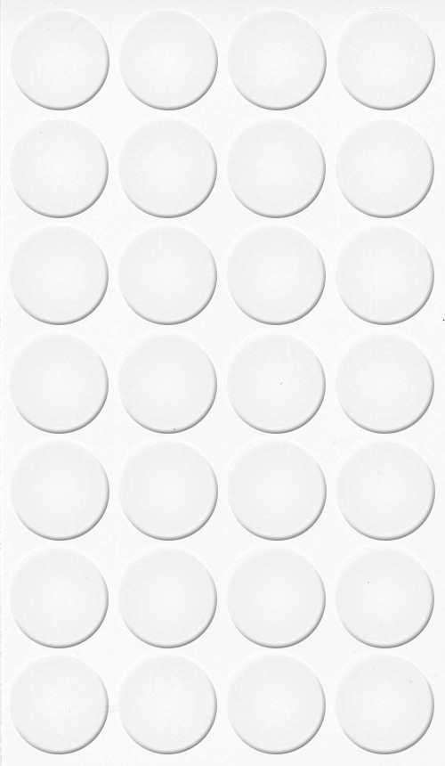 [250323V-D20] Selbstklebende Abdeckkappen f. Möbel - Ø 20 mm | Dekor: "Alaska Weiß" (28 Stk.)