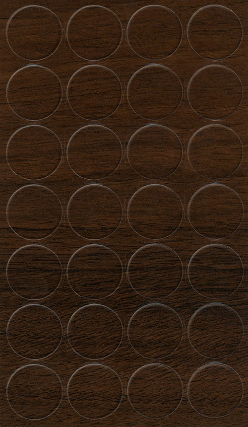 Selbstklebende Abdeckkappen f. Möbel - Ø 20 mm | Dekor: "Nussbaum dunkel" (28 Stk.)