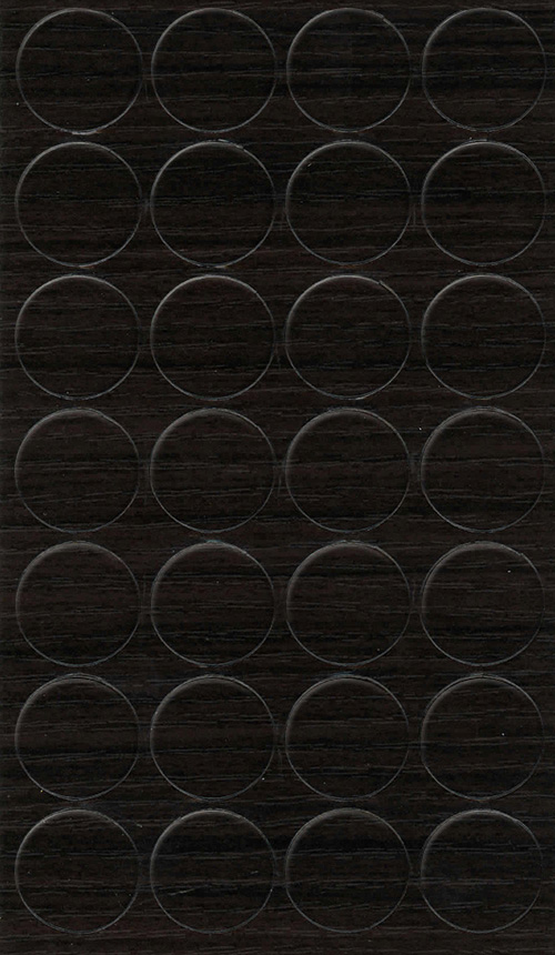 Selbstklebende Abdeckkappen f. Möbel - Ø 20 mm | Dekor: "Wenge" (28 Stk.)