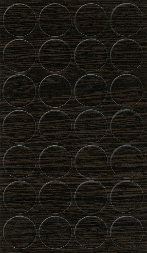 [250407V-D20] Selbstklebende Abdeckkappen f. Möbel - Ø 20 mm | Dekor: "Zierbelkiefer" (28 Stk.)