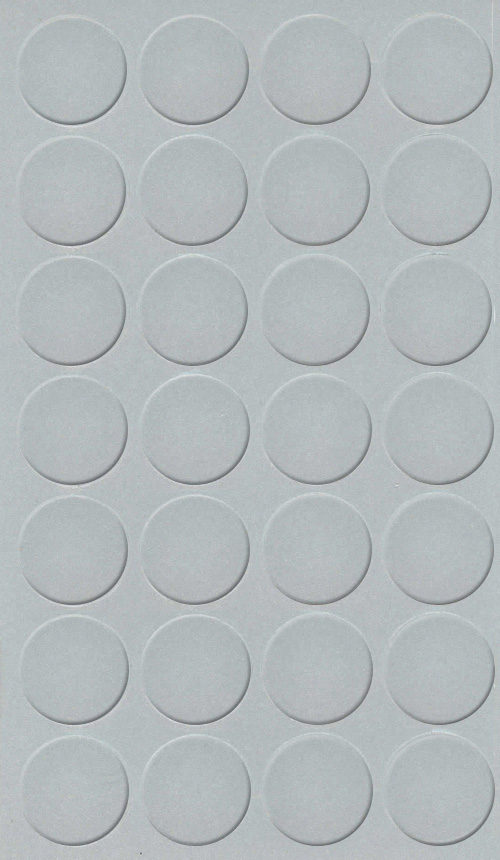 Selbstklebende Abdeckkappen f. Möbel - Ø 20 mm | Dekor: "Aluminium" (28 Stk.)