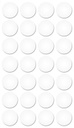 Selbstklebende Abdeckkappen f. Möbel - Ø 20 mm | Dekor: "Weiß-glanz" (28 Stk.)