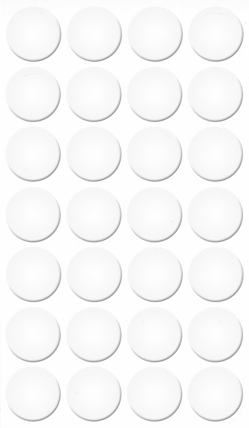 Selbstklebende Abdeckkappen f. Möbel - Ø 20 mm | Dekor: "Weiß-kalt" (28 Stk.)