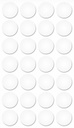 Selbstklebende Abdeckkappen f. Möbel - Ø 20 mm | Dekor: "Weiß-kalt" (28 Stk.)
