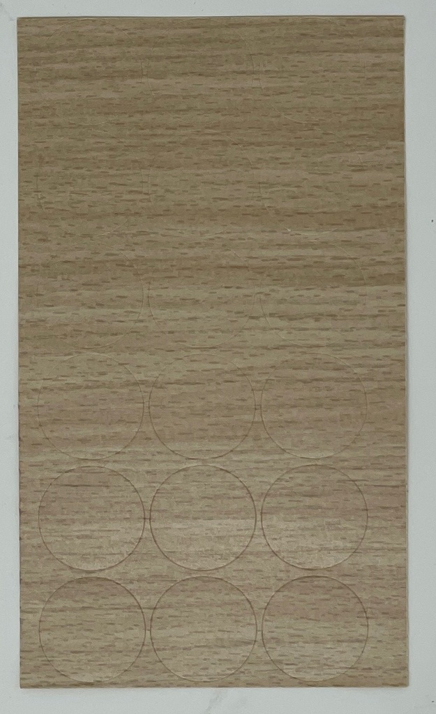 Selbstklebende Abdeckkappen f. Möbel - Ø 25 mm | Dekor: "ICONIC Buche" (18 Stk.)