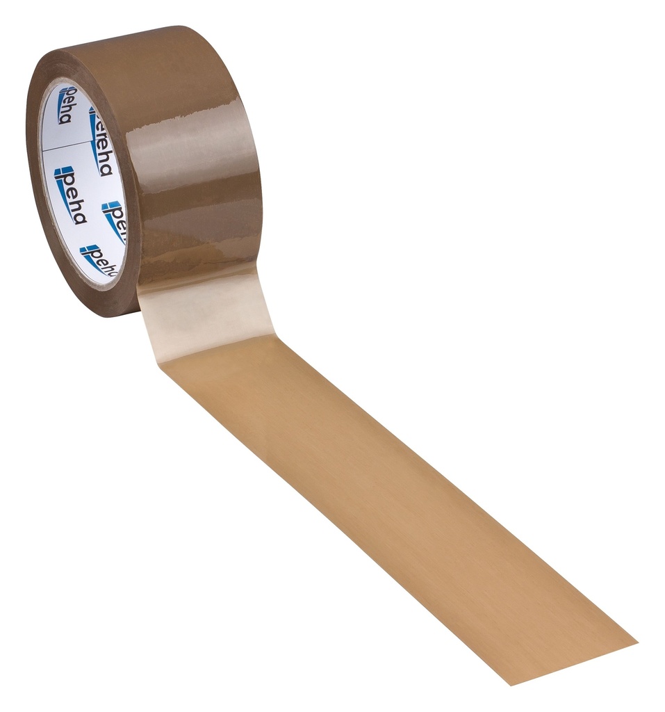 [201050V-BR] peha® PP-Klebeband 'LowNoise' (B) 50 mm (L) 66 m | braun