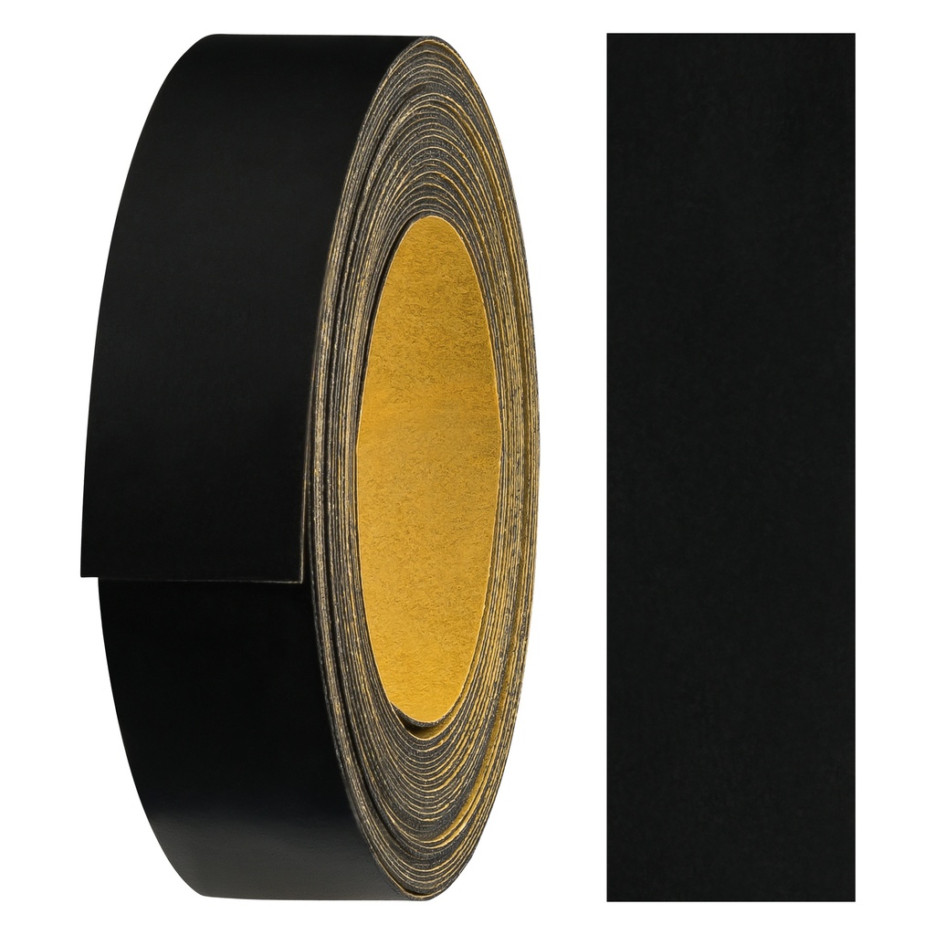 [26180325V-L5] Melaminkanten-Band selbstklebend, (L) 5m | (B) 18 mm | Dekor: Schwarz-glatt