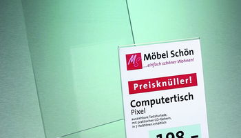 L-Aufsteller für DIN A4 Hochformat (Acryl, glasklar), mit polierten Kanten