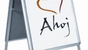 Gehwegaufsteller f. DIN A1-Plakate Alu-Klapprahmen auf Fußgestell in A-Form