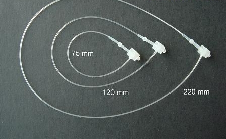 Schließfäden 125 mm, transparent PP