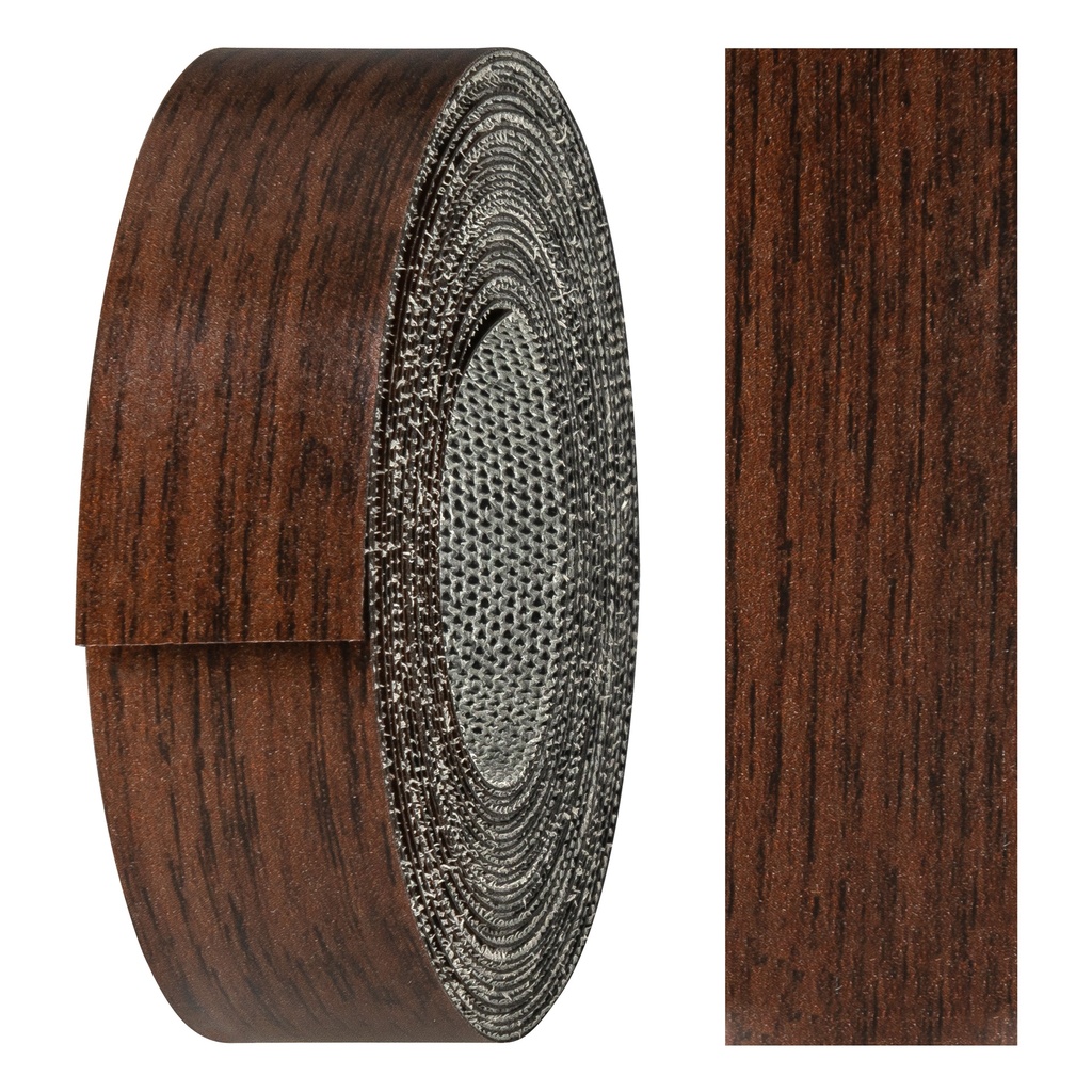 Melaminkantenumleimer m. Schmelzkleber, (L) 5 m | (B) 21 mm | Dekor: Nussbaum Kanada