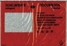 [9510V-DO05] Begleitpapiertaschen aus 50my LDPE (250 Stk.) | C5 | 'Dokumente'