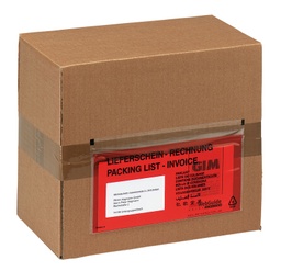 [9510V-LR01] Begleitpapiertaschen aus 50my LDPE (250 Stk.) | DIN lang | 'Lieferschein/Rechnung'