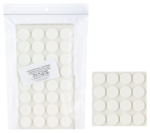 [2732V-T01S1] EVA-Pads, selbstklebend, weiß | Ø 22 mm | Stärke: 3 mm (160 Stk.)
