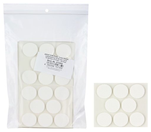 [2732V-T02S1] EVA-Pads, selbstklebend, weiß | Ø 28 mm | Stärke: 3 mm (80 Stk.)