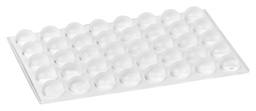 [283075TR-D13] Elastikpuffer - halbkugelförmig, transparent | Ø 13mm | Höhe: 7,5mm (40 Stk./Streifen)