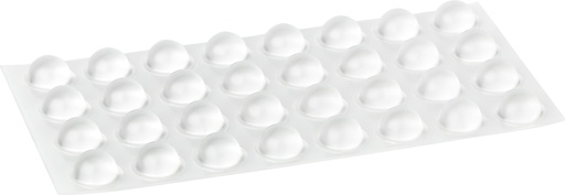 [283079TR-D16] Elastikpuffer - halbkugelförmig, transparent | Ø 16mm | Höhe: 7,9mm (32 Stk./Streifen)