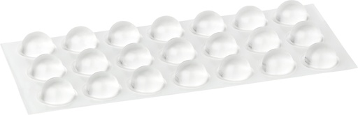 [283095TR-D19] Elastikpuffer - halbkugelförmig, transparent | Ø 19mm | Höhe: 9,5mm (21 Stk./Streifen)