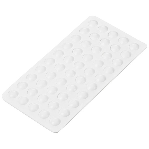 [283015WE-D07] Elastikpuffer - halbkugelförmig, weiß | Ø 7mm | Höhe: 1,5mm (50 Stk./Streifen)