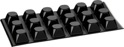 [285132SC-Q20] Elastikpuffer - quadratisch, schwarz | 20,5x20,5mm | Höhe: 13,2mm (18 Stk./Streifen)