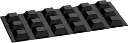 [285075SC-Q20] Elastikpuffer - quadratisch, schwarz | 20,5x20,5mm | Höhe: 7,5mm (18 Stk./Streifen)