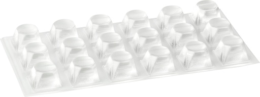 [285132TR-Q20] Elastikpuffer - quadratisch, transparent | 20,5x20,5mm | Höhe: 13,2mm (18 Stk./Streifen)