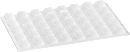 [285058TR-Q12] Elastikpuffer - quadratisch, transparent | 12,5x12,5mm | Höhe: 5,8mm (40 Stk./Streifen)