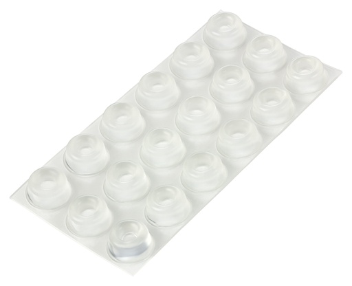 [284223TR-D22] Elastikpuffer - zylindrisch, transparent | Ø 22,3mm | Höhe: 10,1mm (18 Stk./Streifen)