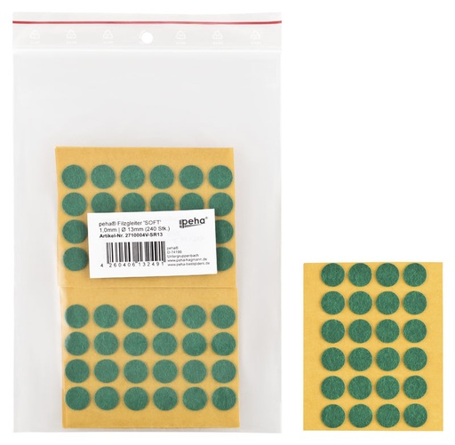 [2710004V-SR13] Filzgleiter selbstkl. SOFT - 1,0 mm stark, grün | Ø 13 mm (240 Stk.)