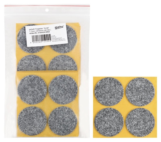 [2720002V-SR50] Filzgleiter sk SLIM - 1,7 mm, rund, grau | Ø 50 mm (40 Stk.)