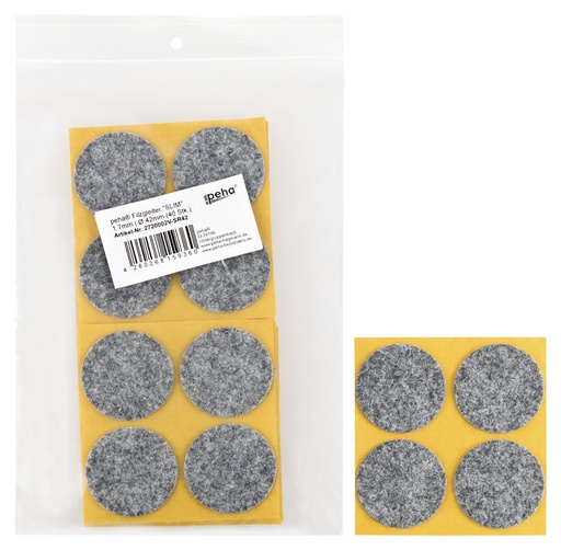 [2720002V-SR42] Filzgleiter sk SLIM - 1,7 mm, rund, grau | Ø 42 mm (40 Stk.)