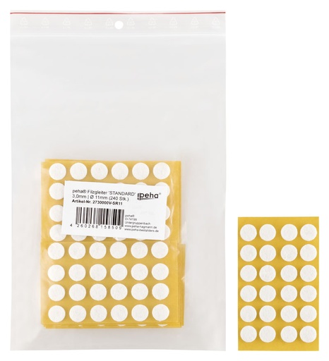 [2730000V-SR11] Filzgleiter sk STANDARD- 3,0 mm, weiß, rund | Ø 11 mm (240 Stk.)