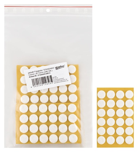 [2730000V-SR13] Filzgleiter sk STANDARD- 3,0 mm, weiß, rund | Ø 13 mm (240 Stk.)