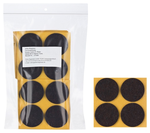 [2730001V-SR58] Filzgleiter sk STANDARD-3,0 mm, braun, rund | Ø 58 mm (40 Stk.)