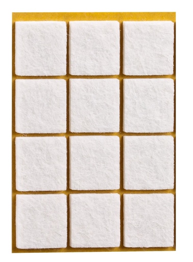 [2730000V-SQ25] Filzgleiter sk STANDARD-3,0 mm, weiß, quadr. | 25 x 25 mm (120 Stk.)