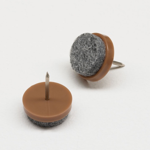 [2832V-N17BR-P16] Filzgleiter z. Nageln (16 Stk.) | braun | Ø 17 mm