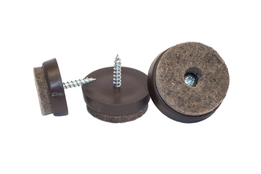 [2839V-S20BR-P16] Filzgleiter z. Schrauben mit Kunststoffbasis | Ø 20 mm | braun (16 Stk.)