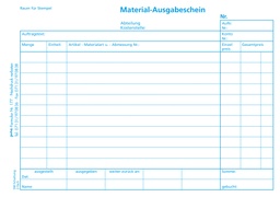 [177] Formular Material-Ausgabeschein, A5 quer, | 100 Blatt