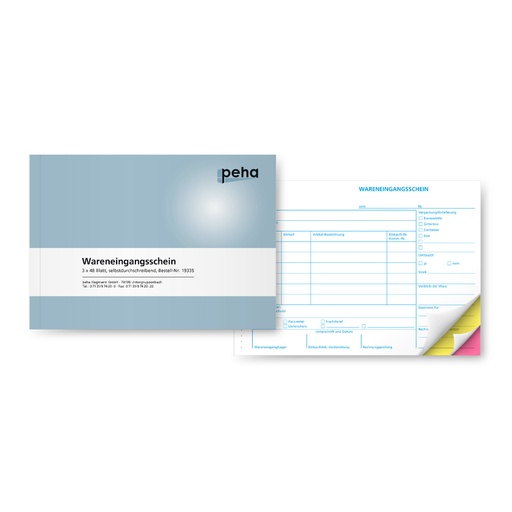 [19335] Formular Wareneingangsschein, DIN A5 quer, | 3 x 48 Blatt, selbstdurchschreibend