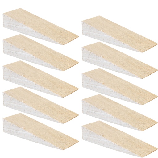 [166P10V-G7015] Hartholzkeile aus Buche natur (10 Stück) | (LxBxH) 70 x 25 x 15 mm