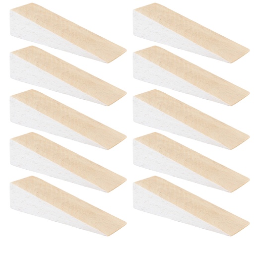 [166P10V-G8020] Hartholzkeile aus Buche natur (10 Stück) | (LxBxH) 80 x 25 x 20 mm