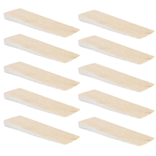 [166P10V-G6506] Hartholzkeile aus Buche natur (10 Stück) | (LxBxH) 65 x 20 x 6 mm