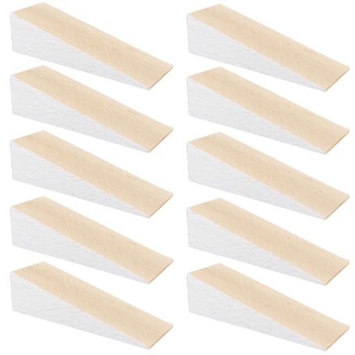 [166P10V-G9025] Hartholzkeile aus Buche natur (10 Stück) | (LxBxH) 90 x 30 x 25 mm