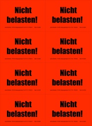 [620V-H08] Hinweis-Etiketten 8 Stk./Blatt signalrot, 99x69 mm | Aufdruck: &quot;NICHT BELASTEN&quot;